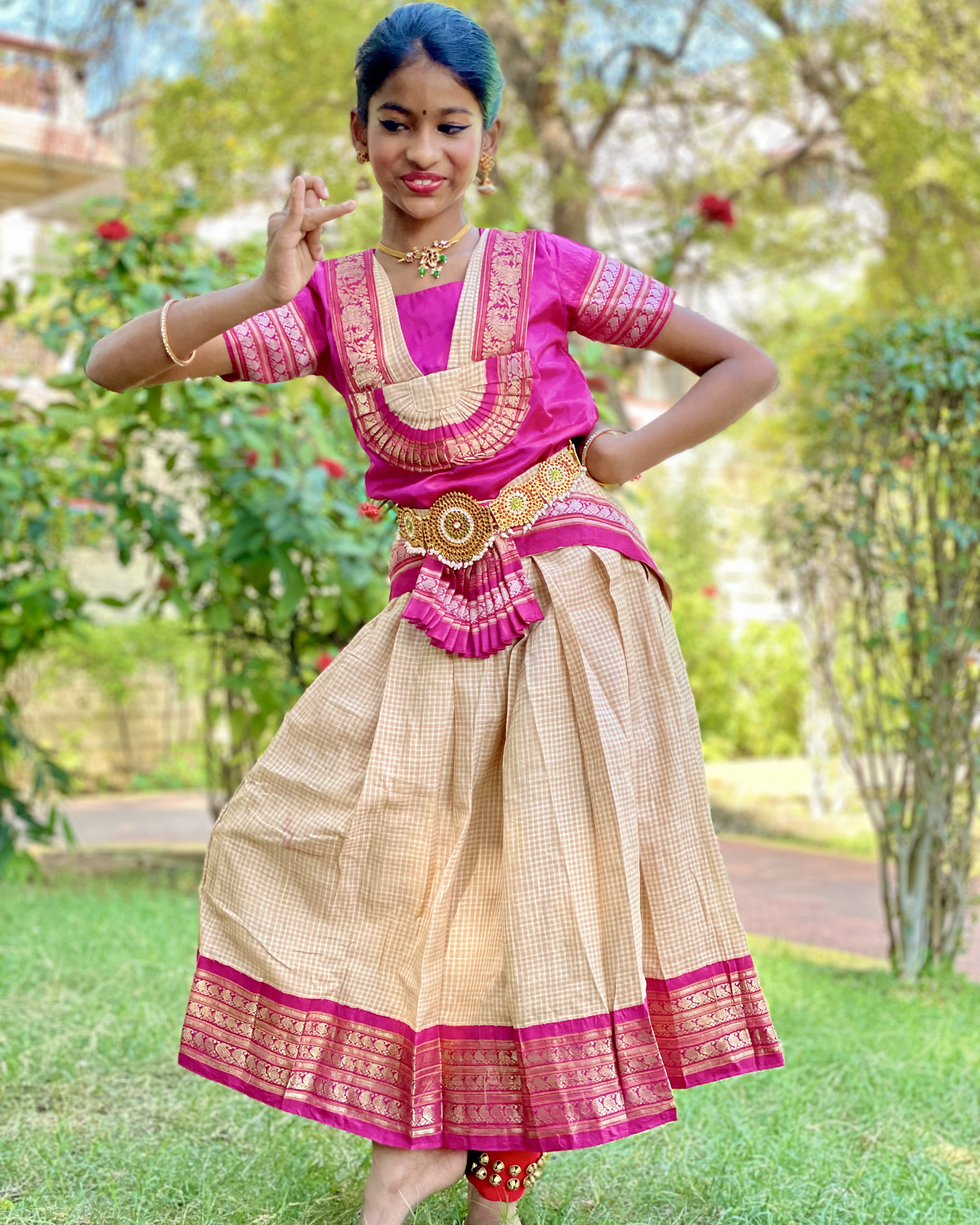 Hot pink and sand kids costume – Tarikita - Main Image